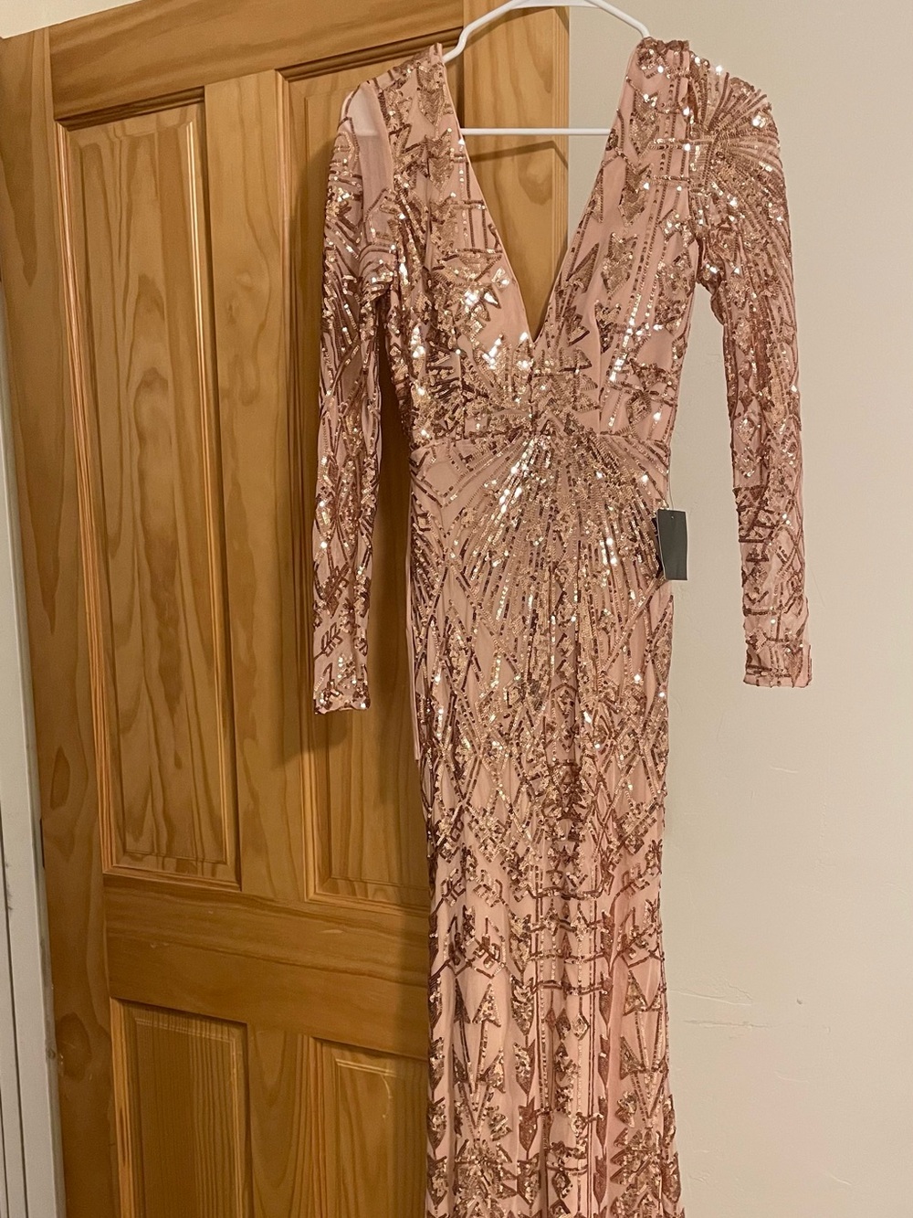Soieblu Rose Gold Sequin Maxi Dress